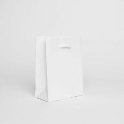 Shopping bag personalizzata Noblesse Laminata 12x6x16 CM | SAC PAPIER NOBLESSE PLASTIFIÉ | IMPRESSION EN SÉRIGRAPHIE SUR DEUX...