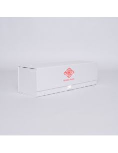 PERSONALISIERT Flaschenbox Magnetbox 10X33X10 CM | FLASCHENKASTEN | BOX FÜR 1 FLASCHE | SIEBDRUCK AUF EINER SEITE IN EINER FARBE