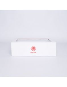 Caja magnética personalizada Clearbox 33x22x10 CM | CLEARBOX | IMPRESIÓN SERIGRÁFICA DE UN LADO EN UN COLOR