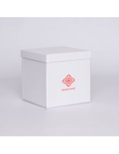 Gepersonaliseerde Gepersonaliseerde doos met deksel Flowerbox 25x25x25 CM | FLOWERBOX | ZEEFBEDRUKKING OP 1 ZIJDE IN 1 KLEUR