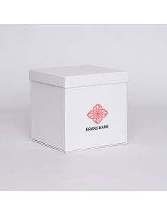 Gepersonaliseerde Gepersonaliseerde doos met deksel Flowerbox 25x25x25 CM | FLOWERBOX | ZEEFBEDRUKKING OP 1 ZIJDE IN 2 KLEUREN
