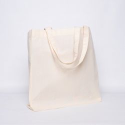 Customized Personalized reusable cotton bag 48x20x40 CM | KATOENEN WINKELTAS | ZEEFBEDRUKKING AAN 1 ZIJDE IN 2 KLEUREN