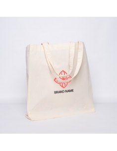 Customized Personalized reusable cotton bag 38x10x42 CM | COTTON SHOPPING BAG | SCREEN PRINTING ON TWO SIDES IN TWO COLOURS