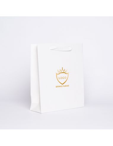 Customized Laminated Personalized shopping bag Noblesse 28x8x32 CM | SAC PAPIER NOBLESSE PLASTIFIÉ | IMPRESSION EN SÉRIGRAPHI...