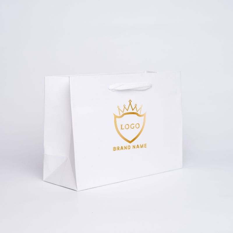 Customized Personalized shopping bag Noblesse 30x12x22 CM | PREMIUM NOBLESSE PAPER BAG | SCREEN PRINTING ON TWO SIDES IN ONE ...