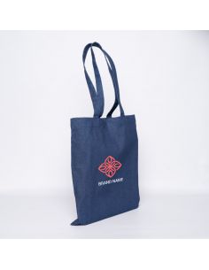 Customized Personalized reusable denim Bag 38x42 CM | TOTE DENIM BAG | SCREEN PRINTING ON ONE SIDE IN TWO COLOURS