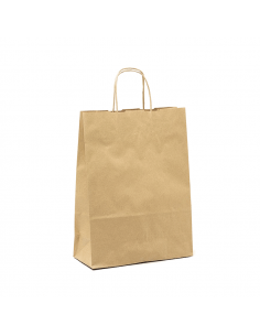 Customized 18X07X24 18X07X24 CM | PAPER BAG SAFARI | FLEXO PRINTING IN ONE COLOR ON PRE-DEFINED AREAS ON BOTH SIDES