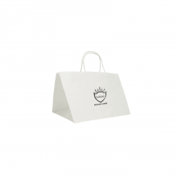 Customized Personalized shopping bag Safari 34X34X25 CM | PAPER SAFARI BAG WIDE BOTTOM| FLEXO PRINTING IN ONE COLOR ON 2 SIDE...