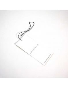 HANGTAG copy of 50*90 MM Carton blanc avec impression 1 couleur sur 1 face. Corde attachée