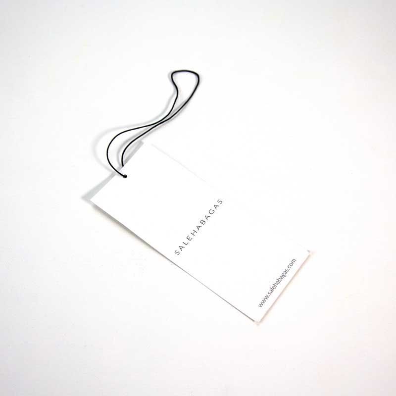 HANGTAG copy of 50*90 MM Carton blanc avec impression 1 couleur sur 1 face. Corde attachée
