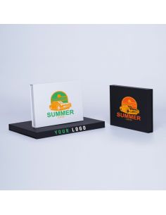 Customized Personalized Magnetic Box Hingbox 15,5x11x2 CM | HINGBOX | SCREEN PRINTING ON ONE SIDE IN TWO COLOURS
