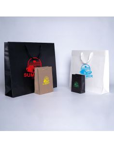 Shopping bag personalizzata Noblesse Laminata 10x10x38 CM | SHOPPING BAG NOBLESSE LAMINATA (BOTTIGLIA) | STAMPA SERIGRAFICA S...