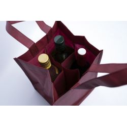 Customized Customized non-woven bottle bag 20x20x33 CM | SAC LUS 4 BOUTEILLES NON TISSÉ TNT | IMPRESSION EN SÉRIGRAPHIE SUR U...