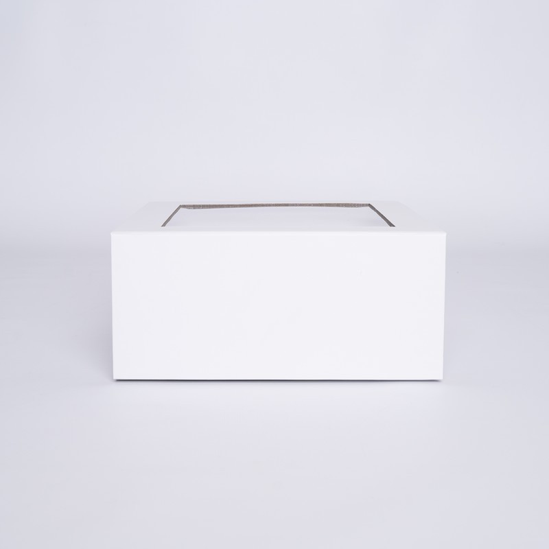 Scatola magnetica personalizzata Clearbox 22x22x10 CM | CLEARBOX | STAMPA SERIGRAFICA SU UN LATO IN DUE COLORI