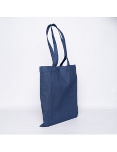 Customized Personalized reusable denim Bag 38x42 CM | TOTE DENIM BAG | SCREEN PRINTING ON ONE SIDE IN TWO COLOURS