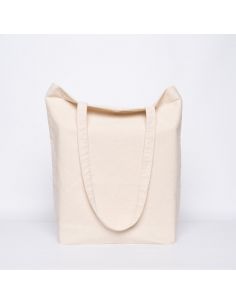 Sac coton réutilisable personnalisé avec poche 38x42 CM | TOTE COTTON BAG POCKET | SCREEN PRINTING ON TWO SIDES IN ONE COLOUR