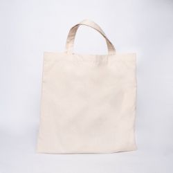 Customized Customized reusable cotton bag with pocket 38x42 CM | TOTE COTTON BAG POCKET | SCREEN PRINTING ON TWO SIDES IN TWO...